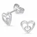 hjerte øredobber i 14 karat hvitt gull med 