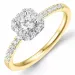 Bestillingsvare - diamantring i 14 karat gull og hvitt gull 0,26 ct 0,24 ct