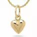5,5 x 10,5 mm hjerte anheng med halskjede i forgylt sølv med anheng i 14 karat gull