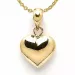 11,5 x 20 mm hjerte anheng med halskjede i forgylt sølv med anheng i 14 karat gull