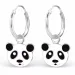 12 mm panda creol øredobber i sølv