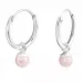 12 mm rosa perle creol i sølv - Little Ones