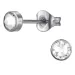 4 mm krystall ørestikker i titanium