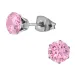 6 mm rosa zirkon ørestikker i titanium