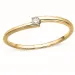 lab grown diamant solitairering i forgylt sølv