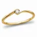 lab grown diamant solitairering i forgylt sølv