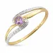 Ametyst ring i 9 karat gull med 9 karat hvitt gull