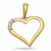 Trendy hjerte diamant anheng i 9 karat gull med rhodium 0,074 ct