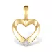 Elegant hjerte diamant anheng i 9 karat gull med rhodium 0,010 ct