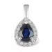 Safir rosettanheng i 9 karat hvitt gull
