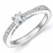 Diamant ring i 14 karat hvitt gull 0,26 ct 0,12 ct