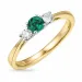 Smaragd ring i 14 karat gull og hvitt gull 0,132 ct 0,22 ct