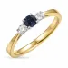 safir diamantring i 14 karat gull og hvitt gull 0,132 ct 0,334 ct