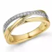 abstrakt diamant ring i 14 karat gull og hvitt gull 0,16 ct