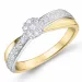 blomst diamant ring i 14 karat gull og hvitt gull 0,35 ct