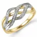 diamant ring i 14 karat gull med rhodium 0,10 ct