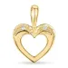 hjerte diamant anheng i 14 karat gull 0,02 ct