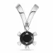 svart diamant anheng i 14 karat hvitt gull 0,50 ct