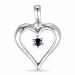 hjerte safir anheng i 14 karat hvitt gull 0,11 ct