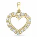 hjerte diamant anheng i 14 karat gull 0,26 ct