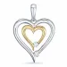 diamant anheng i 14 karat gull og hvitt gull 0,07 ct