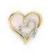 hjerte diamantanheng i 14 karat gull og hvitt gull 0,16 ct