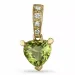 hjerte peridot anheng i 14 karat gull 0,03 ct 0,84 ct