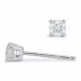 2 x 0,20 ct diamant solitaireørepynt i 14 karat hvitt gull med diamant 