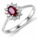 Rosettring i 14 karat hvitt gull 0,26 ct 0,63 ct