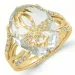 kvarts diamantring i 14 karat gull 0,16 ct 6,00 ct
