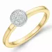 rund diamant gull ring i 14 karat gull og hvitt gull 0,11 ct