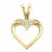 hjerte diamant anheng i 14 karat gull 0,02 ct