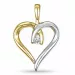 hjerte diamant anheng i 14 karat gull og hvitt gull 0,04 ct