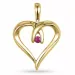 hjerte rubin anheng i 14 karat gull 0,04 ct