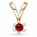 ekte rubin anheng i 14 karat gull 0,30 ct