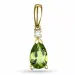 grønn peridot anheng i 14 karat gull 0,03 ct 0,9 ct