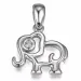 elefant diamant anheng i 14 karat hvitt gull 0,01 ct