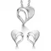 Støvring Design hjerte smykke sett i rodinert sølv