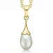 Støvring Design perle halskjede med anheng i 14 karat gull med Forgylt sølv halskjede