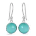 runde turkis kalsedon øredobber i sølv - Loom Stones