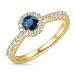 syntetisk safir ring i 9 karat gull