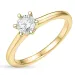 6,0 mm zirkon solitairering i 9 karat gull