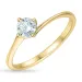 5,0 mm zirkon solitairering i 9 karat gull