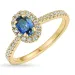 syntetisk safir gullring i 9 karat gull