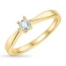 4,5 mm zirkon gullring i 9 karat gull