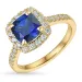 syntetisk safir ring i 9 karat gull