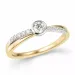 rund diamant ring i 14 karat gull og hvitt gull 0,2 ct 0,15 ct