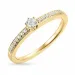 diamant gull ring i 14 karat gull 0,09 ct 0,076 ct