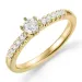 diamant gullring i 14 karat gull 0,18 ct 0,12 ct