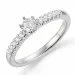 hvit diamant ring i 14 karat hvitt gull 0,18 ct 0,12 ct